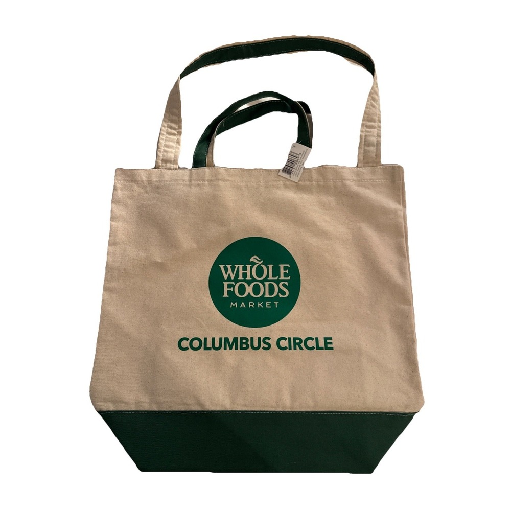 NWT Whole Foods New York Cty Columbus Circle Exclusive Cotton Tote Bag Green USA